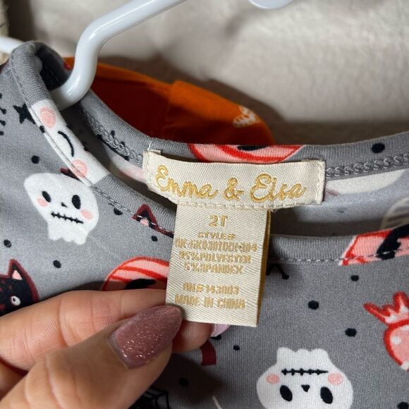 Gray Pumpkin Cat Halloween Dress 2T - Picture 3 of 3